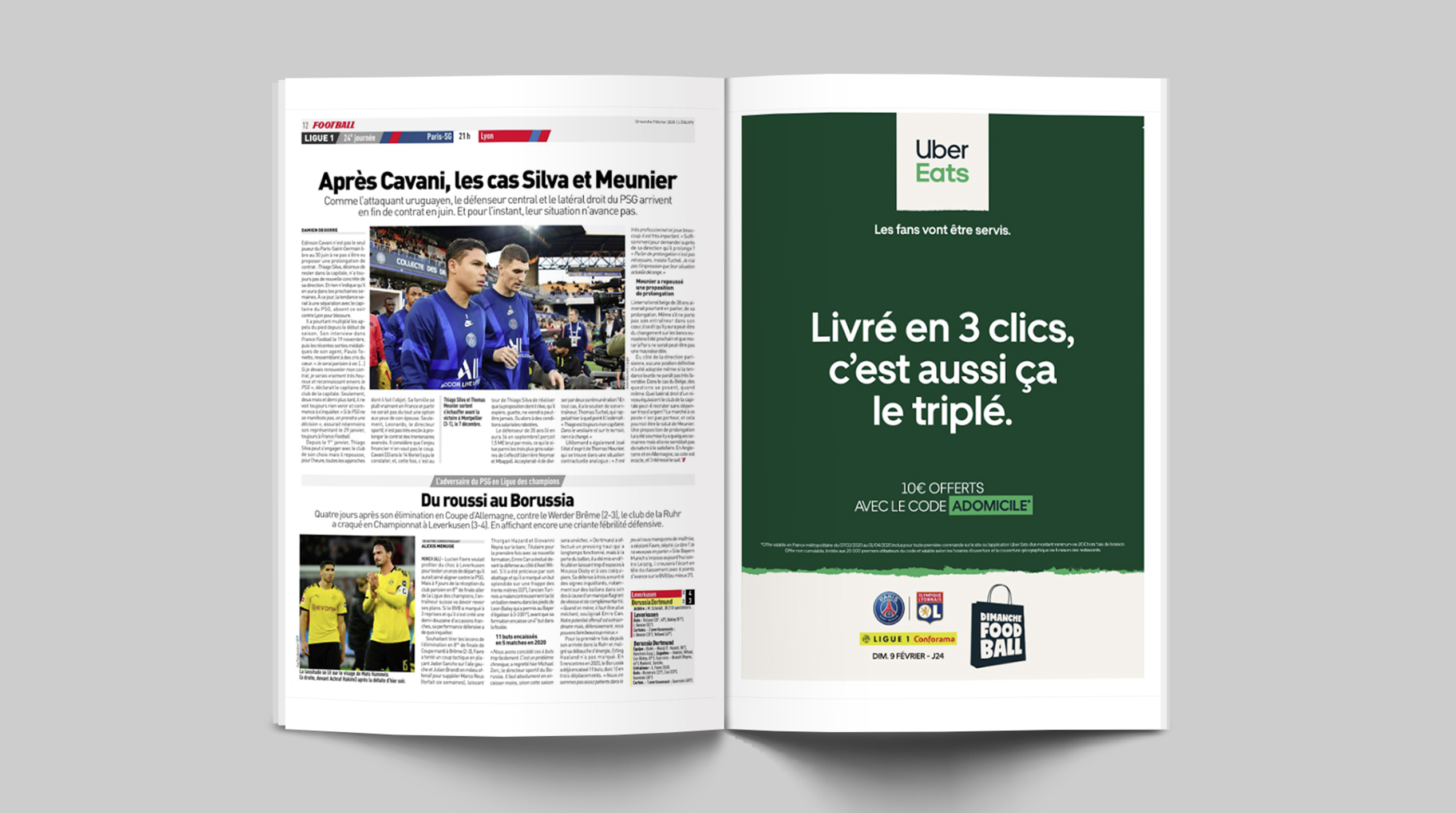 Visuel_double_page_Activation_Press_room_Livre_en_3_clics_c_est_aussi_ca_le_triple_Dimanche_Foodball_Lafourmi_ubereats_ligue_1_conforama_football