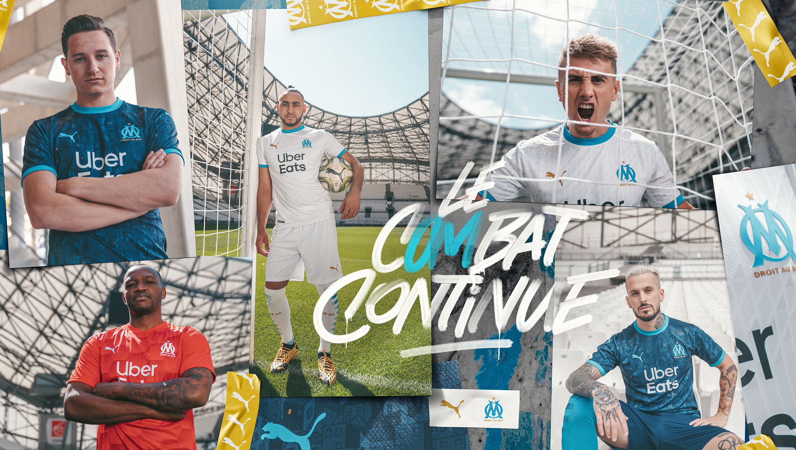 visuel_ouverture_campagne_communication_social_stade_lancement_maillot_nouvelle_saison_2020_2021_olympique_marseille_om_droit_au_but_le_combat_continue_players_joueurs_puma_football_france_lafourmi