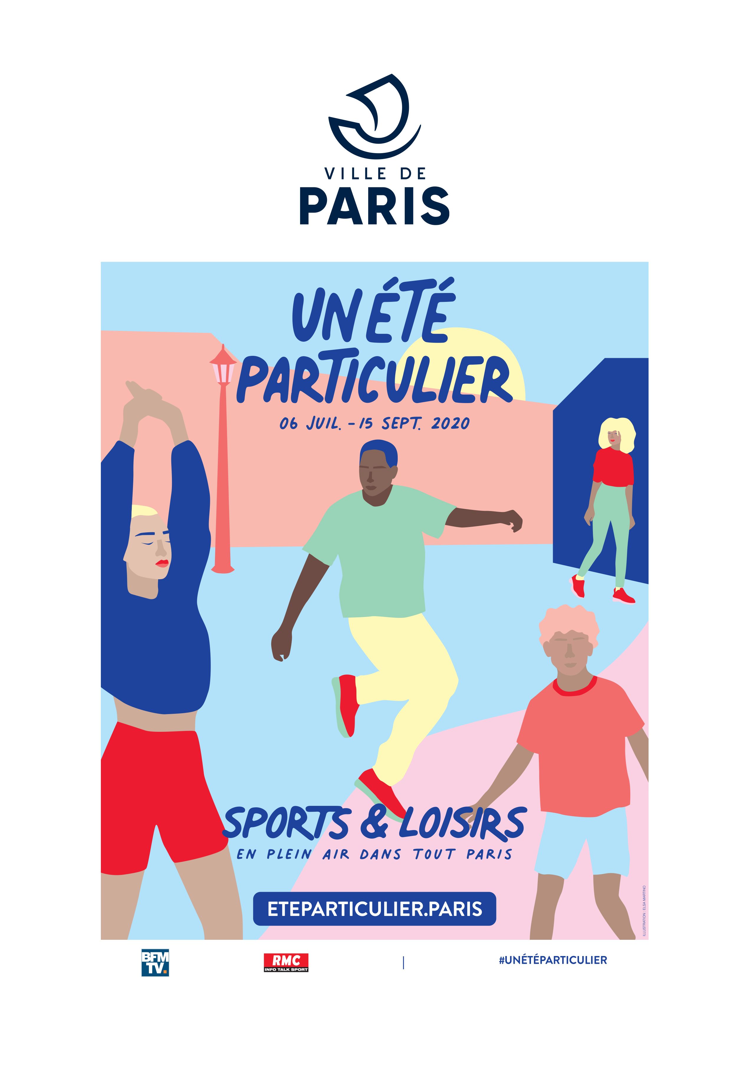 visuel_campagne_communication_affiches_ville_de_paris_plages_lance_un_ete_particulier_programme_estival_2020_animation_pour_parisiens_parisiennes_sport_matin_lafourmi