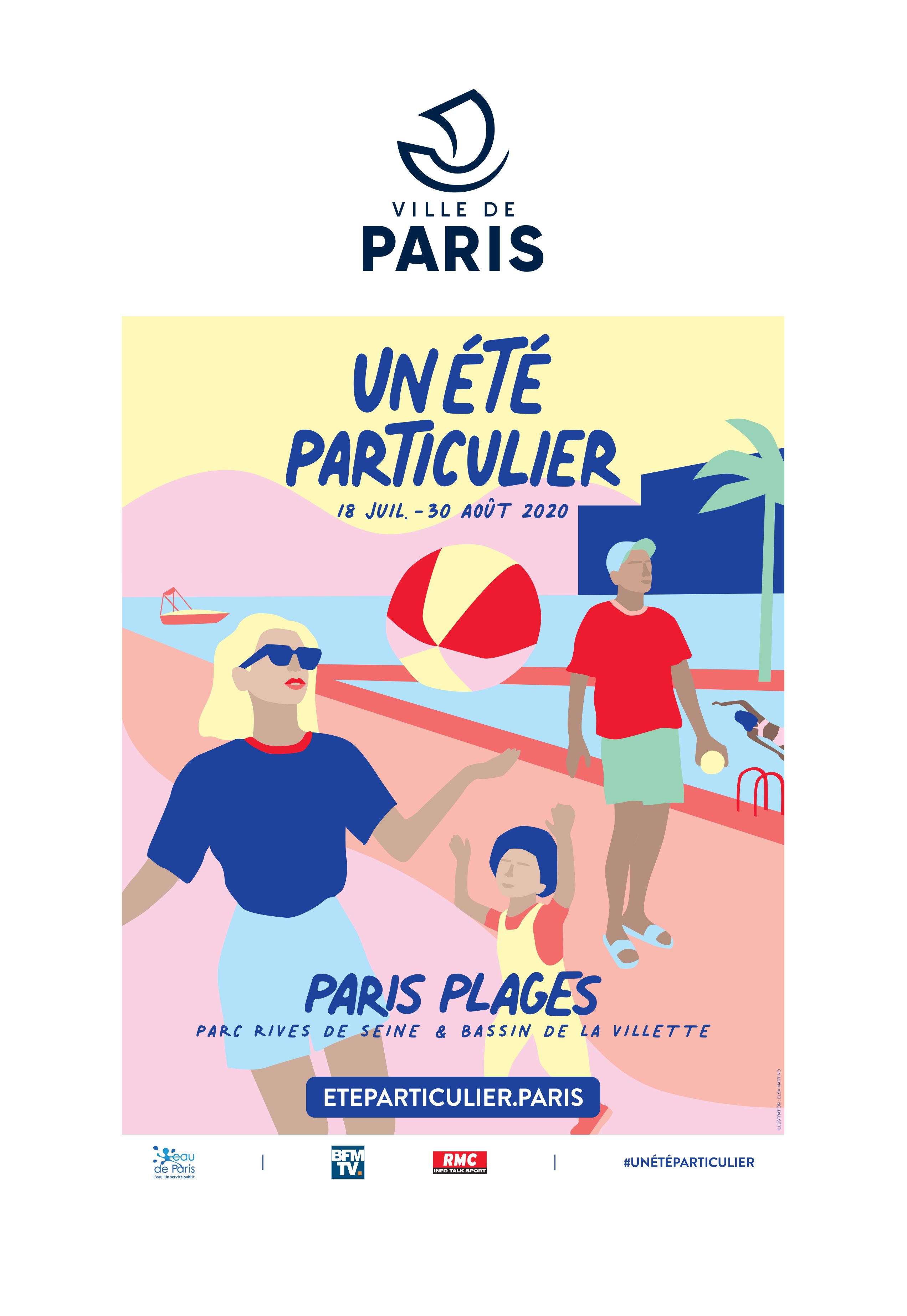 visuel_campagne_communication_affiches_ville_de_paris_plages_lance_un_ete_particulier_programme_estival_2020_animation_pour_parisiens_parisiennes_sport_matin_midi_lafourmi